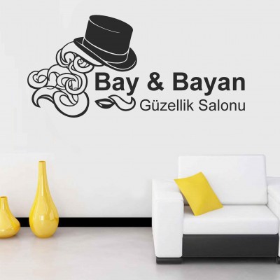 Bay, Bayan Kuaför Dekorasyon Duvar Sticker