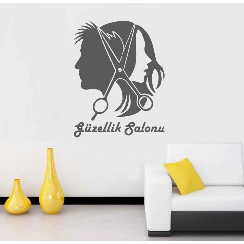 Bay Bayan Kuaför Dekor Duvar Sticker