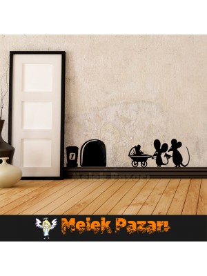 2 Adet Fare Ailesi Duvar Sticker