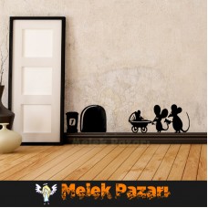 2 Adet Fare Ailesi Duvar Sticker