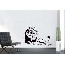 Yerde Yatan Aslan Duvar Sticker 