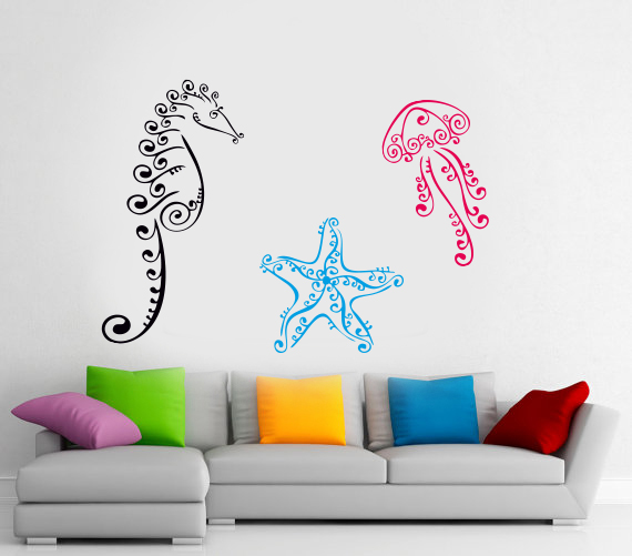Deniz Atı, Deniz Anası ve Deniz Yıldızı Duvar Sticker