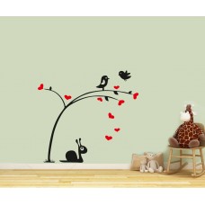 Salyangoz ve Kuşlar Çocuk Odası Duvar Sticker 