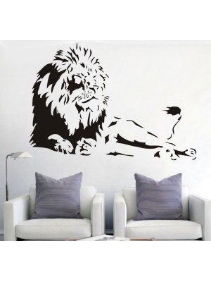 Yerde Yatan Aslan Duvar Sticker Yerde Yatan Aslan Duvar Sticker