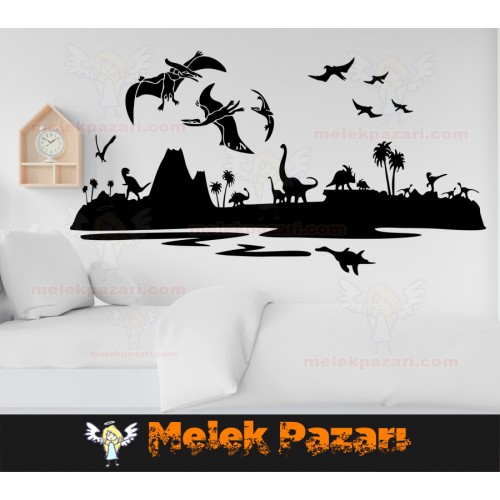 Jurassic Park Dinozor Manzara Duvar Sticker