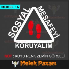 Sosyal Mesafeyi Koruyalım Zemin Sticker, Çıkartma 