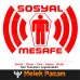 Sosyal Mesafe Tabut Uyarı Sticker, Çıkartma