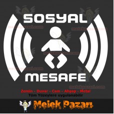 Sosyal Mesafe Uyarı çocuk Sticker, Çıkartma 