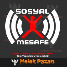 Sosyal Mesafe Koruma Sticker, Çıkartma 
