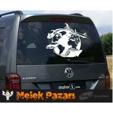Gezi Tatil Dünya Araba Sticker 