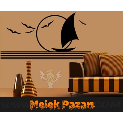 Ufuktaki Yelkenli Duvar Sticker
