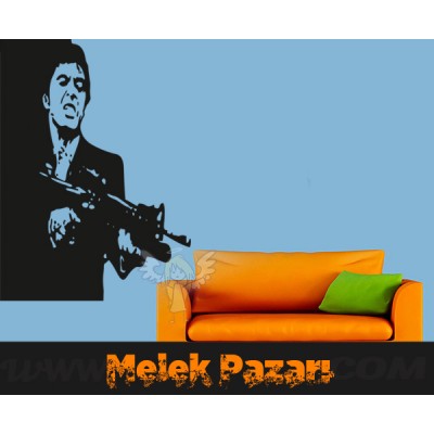 Yaralı Yüz Scarface Duvar Sticker