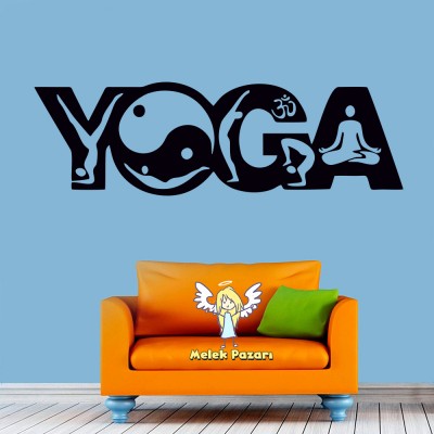 Yoga Yazısı ve Simgeler Duvar Sticker Yoga Yazısı ve Simgeler Duvar Sticker