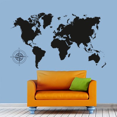 Dünya Haritası Duvar Stickerı