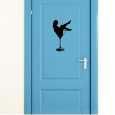 Kadeh içinde Kız Duvar Sticker 