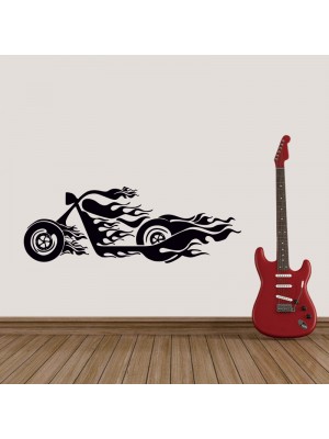 Alevli Chopper Motor Duvar Sticker Alevli Chopper Motor Duvar Sticker