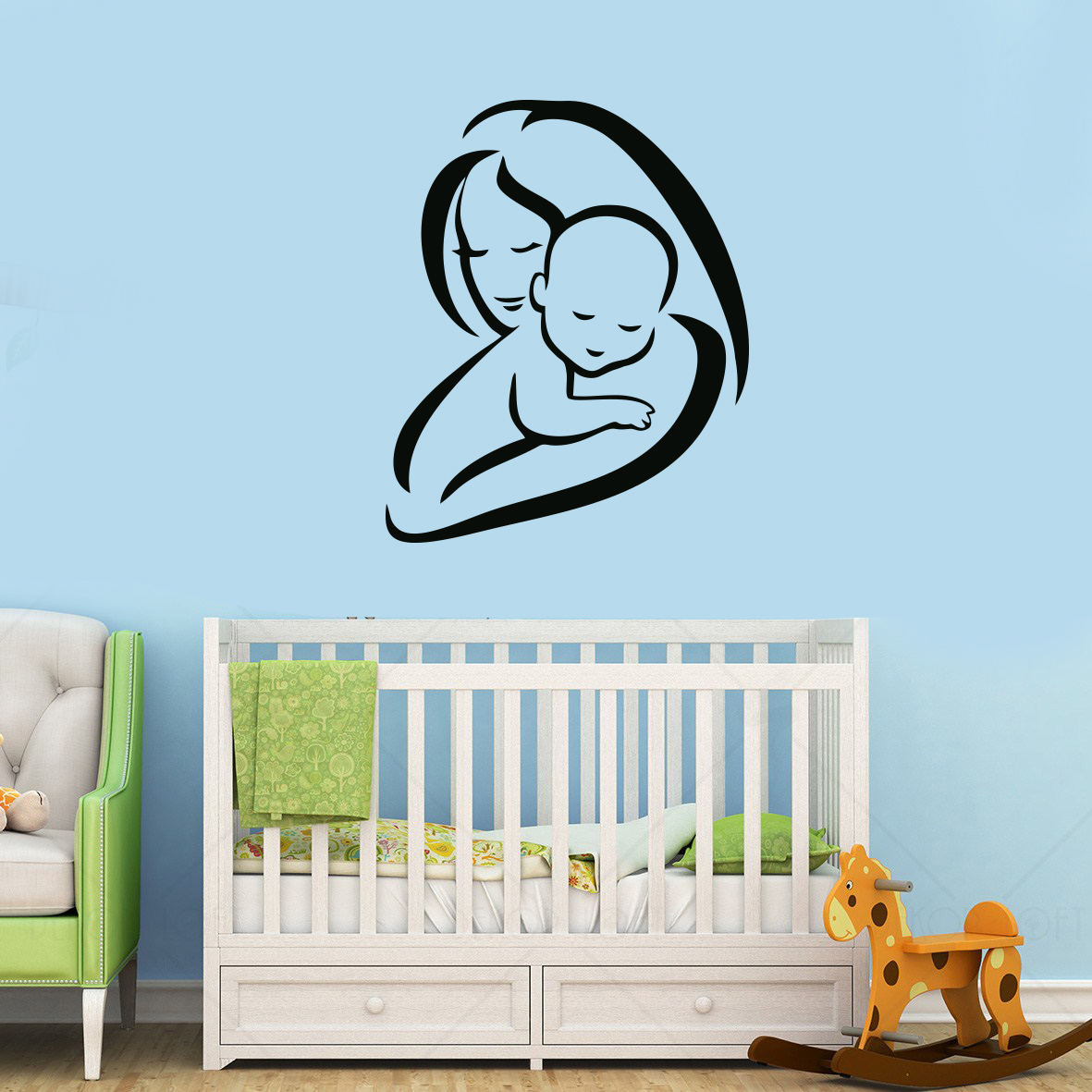 Anne ve Bebeği Duvar Sticker