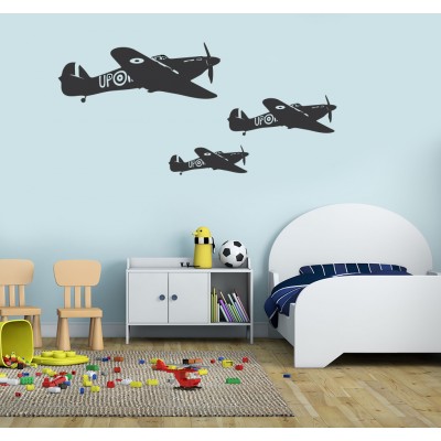 Eski Savaş Uçakları Duvar Sticker