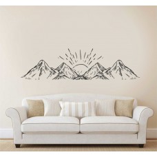 Gün Batımı ve Dağlar Duvar Sticker 