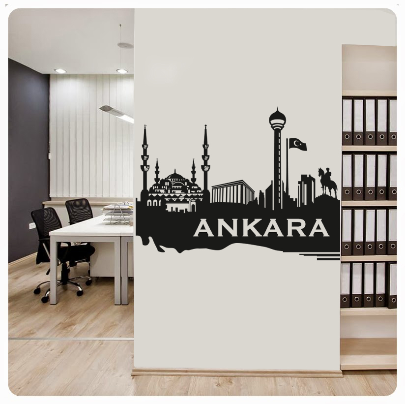 Ankara Şehir Silüeti Duvar Sticker