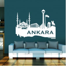 Ankara Şehir Silüeti Duvar Sticker 
