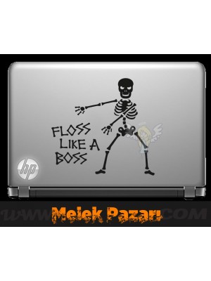 Floss Like A Boss İskelet Laptop Sticker