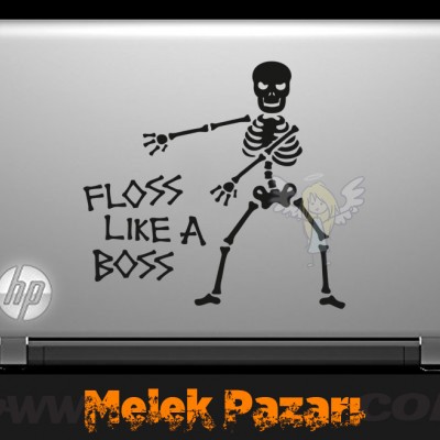 Floss Like A Boss İskelet Laptop Sticker