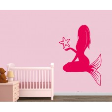 Deniz Yıldızı ve Deniz Kızı Banyo, Duvar Sticker 