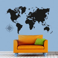 Dünya Haritası Duvar Stickerı 