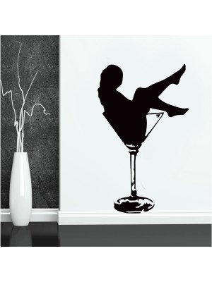 Kadeh içinde Kız Duvar Sticker