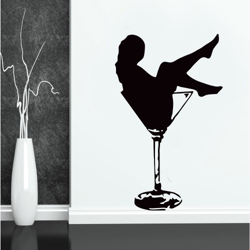 Kadeh içinde Kız Duvar Sticker