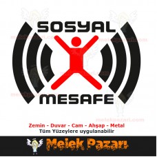Sosyal Mesafe Koruma Sticker, Çıkartma 