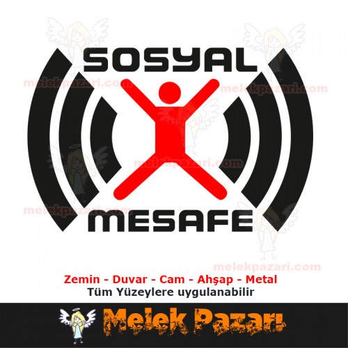 Sosyal Mesafe Koruma Sticker, Çıkartma
