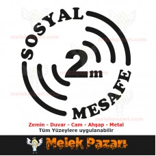 Sosyal Mesafe Koruma Sticker, Çıkartma 