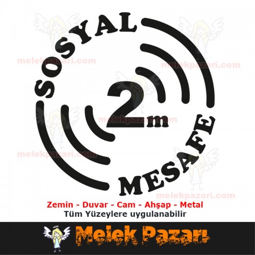Sosyal Mesafe Koruma Sticker, Çıkartma