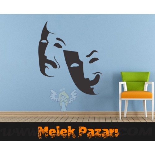 Tiyatro Maskeler Duvar Stickeri