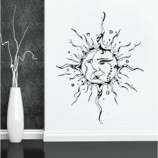 Tribal Güneş ve Ay Duvar Sticker