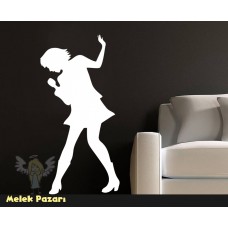 Solist, Şarkı Söyleyen Kız Bar, Cafe Müzik Duvar Sticker 
