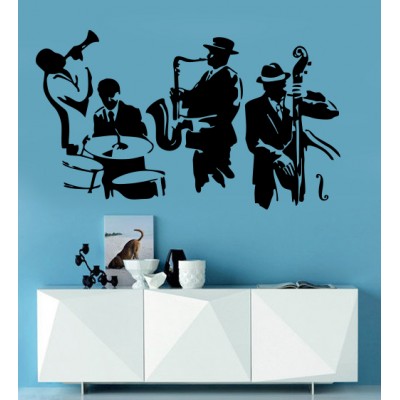 Jazz Grubu Duvar Sticker, Müzik Sticker