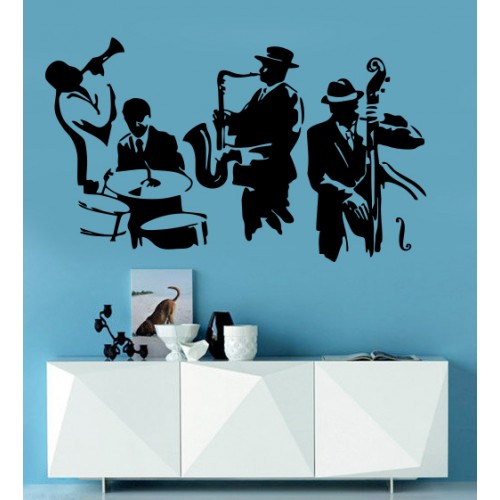 Jazz Grubu Duvar Sticker, Müzik Sticker