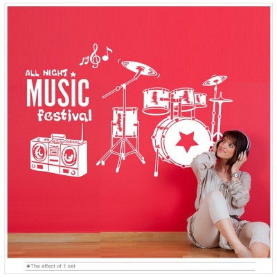 Müzik Festival Bateri, Davul Duvar Sticker