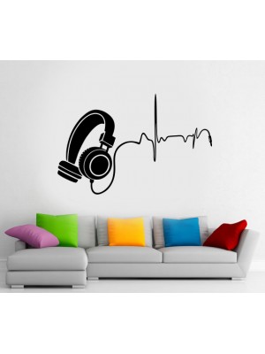 Nabız Atışlı Müzik Kulaklık Duvar Sticker Nabız Atışlı Müzik Kulaklık Duvar Sticker