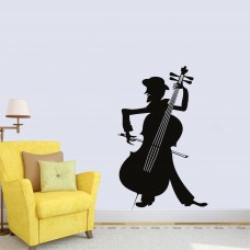 Çello Çalan Sanatçı Duvar Sticker