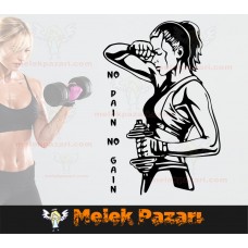 No Pain No Gain Fitness Duvar Sticker