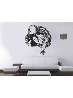 Anahtar Kalp Özel Tasarım Duvar Sticker Anahtar Kalp Özel Tasarım Duvar Sticker