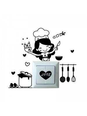 Aşcı Kız Priz Sticker 2 Adet