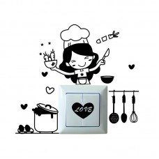 Aşcı Kız Priz Sticker 2 Adet 