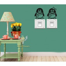 Bay ve Bayan Penguen Priz Sticker 