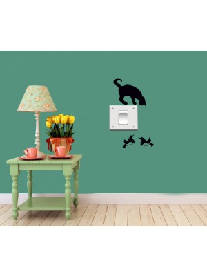 Kedi ve Kuşlar Priz Sticker 4 Adet Kedi ve Kuşlar Priz Sticker 4 Adet