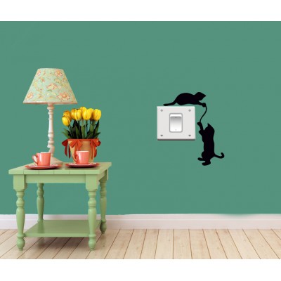 Oynayan Kediler Priz Sticker 4 Adet